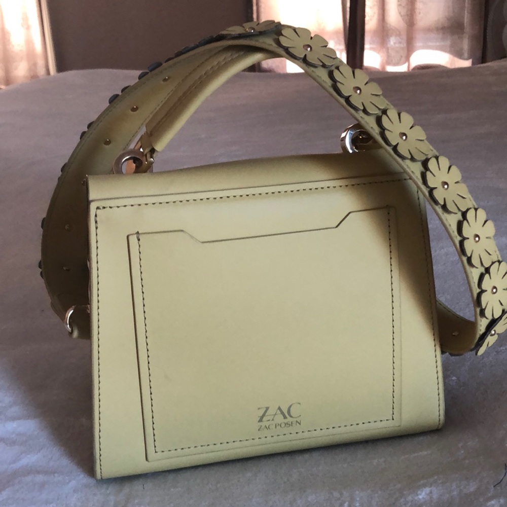 Zac Posen Lemon Yellow Floral Strap Shoulder Bag - Picture 2 of 8